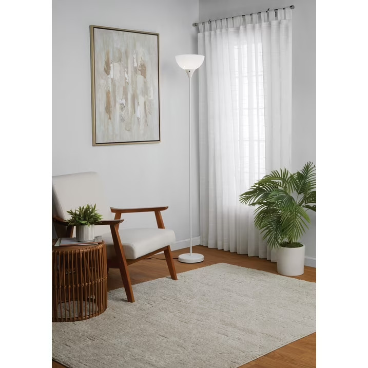 Mainstays 71" White Floor Lamp, Modern Design gallery