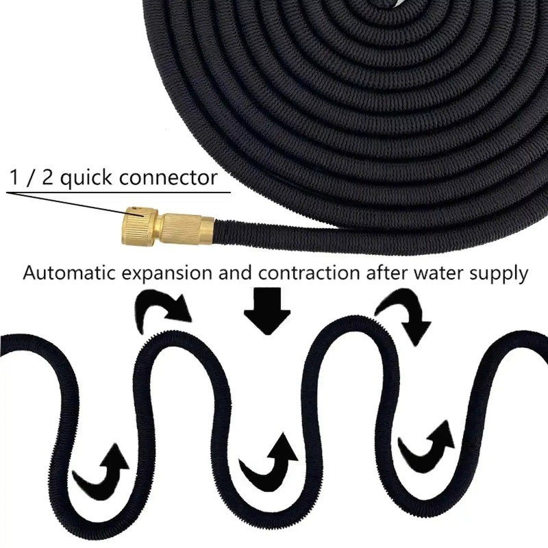 High Pressure Expandable Water Hose for Garden Cleaning with 3/4" Sprinkler Head gallery