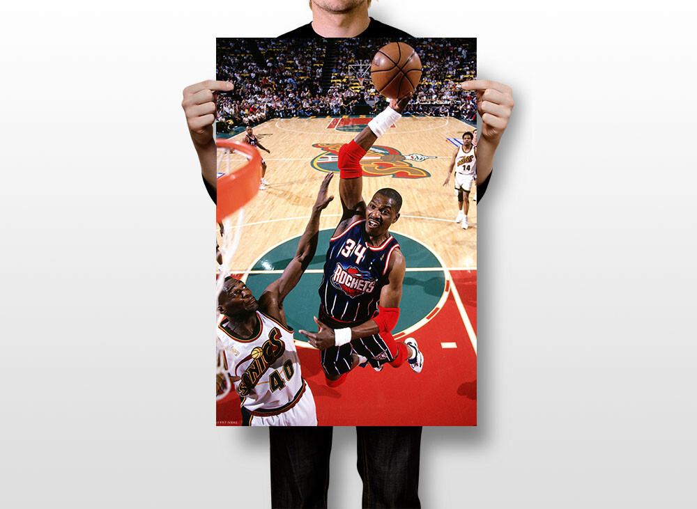 Hakeem Olajuwon Houston Rockets Basketball Player Wall Art Home - POSTER 20"x30" gallery