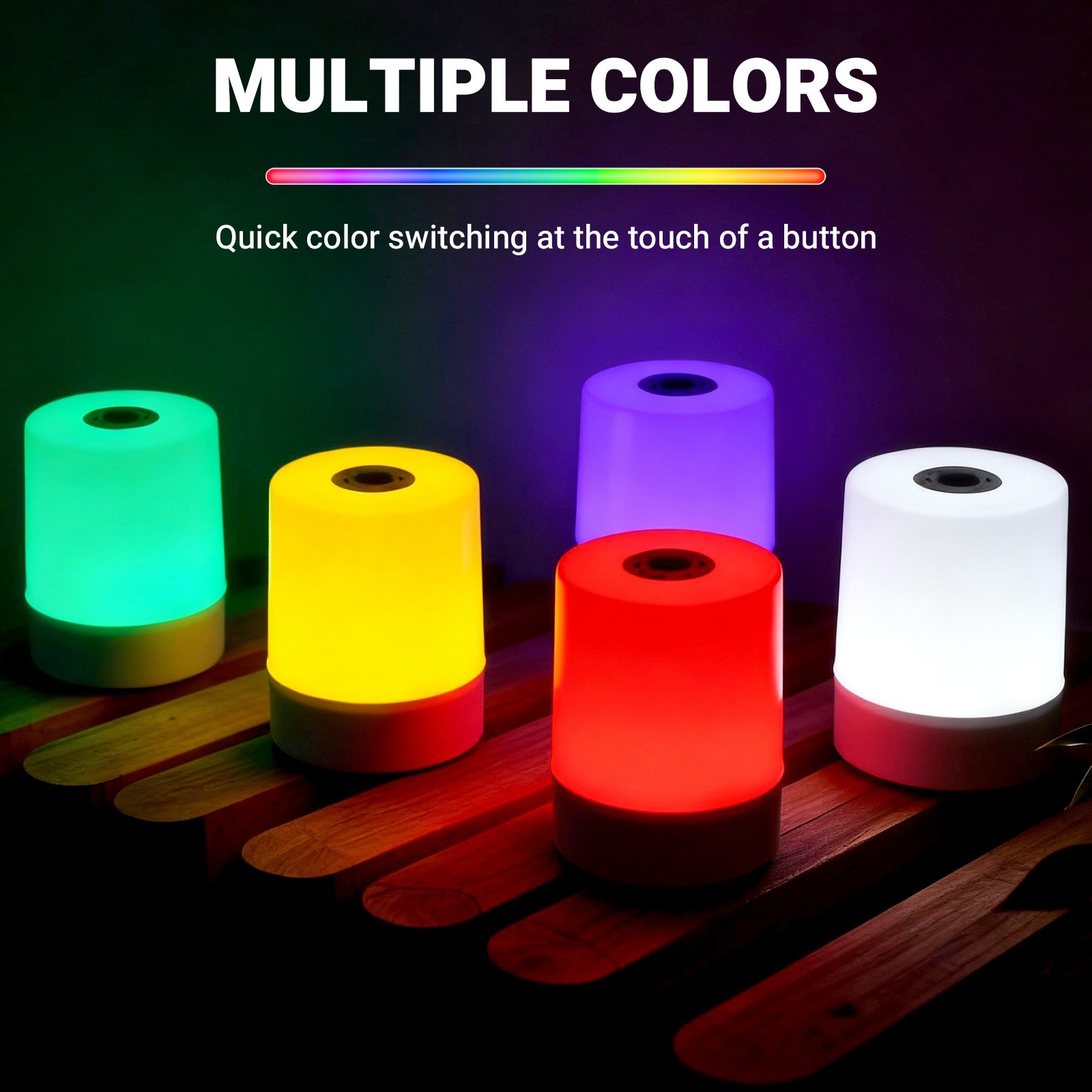 RGB Touch Dimmable Night Light Smart Adjustable Brightness Bedside Table Lamp gallery