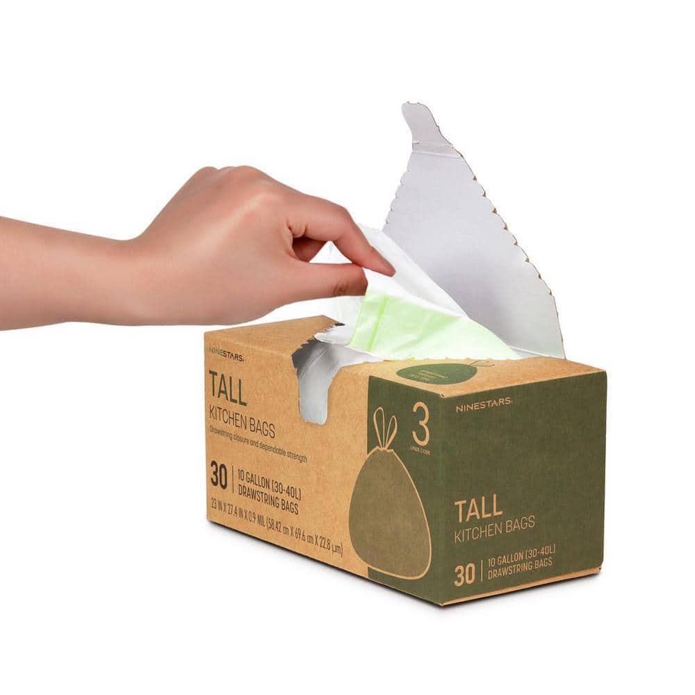 10 Gal. - 13 Gal. Tall Kitchen Drawstring Closure Trash Bags 30 Count gallery