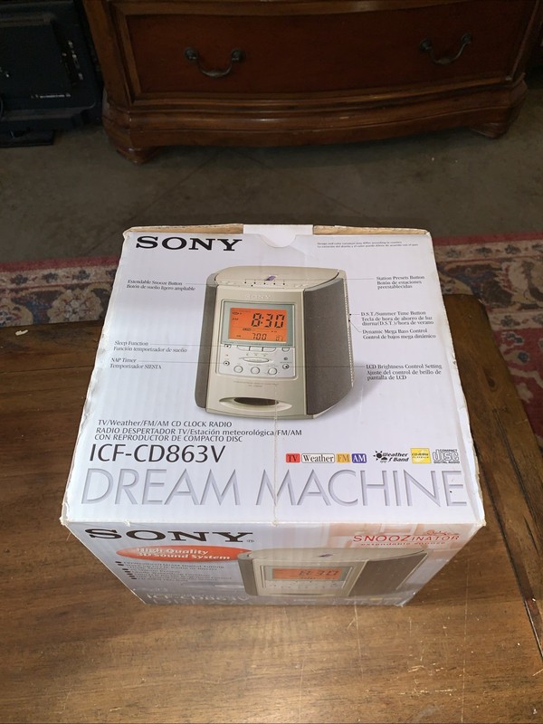 Sony Dream Machine ICF‑CD863V Clock Radio CD Player AM/FM/TV Weather gallery