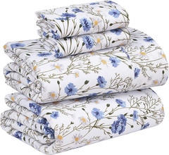 RUVANTI 100% Cotton Percale Sheets Full Size – Crisp Cooling Bed Sheets for Hot