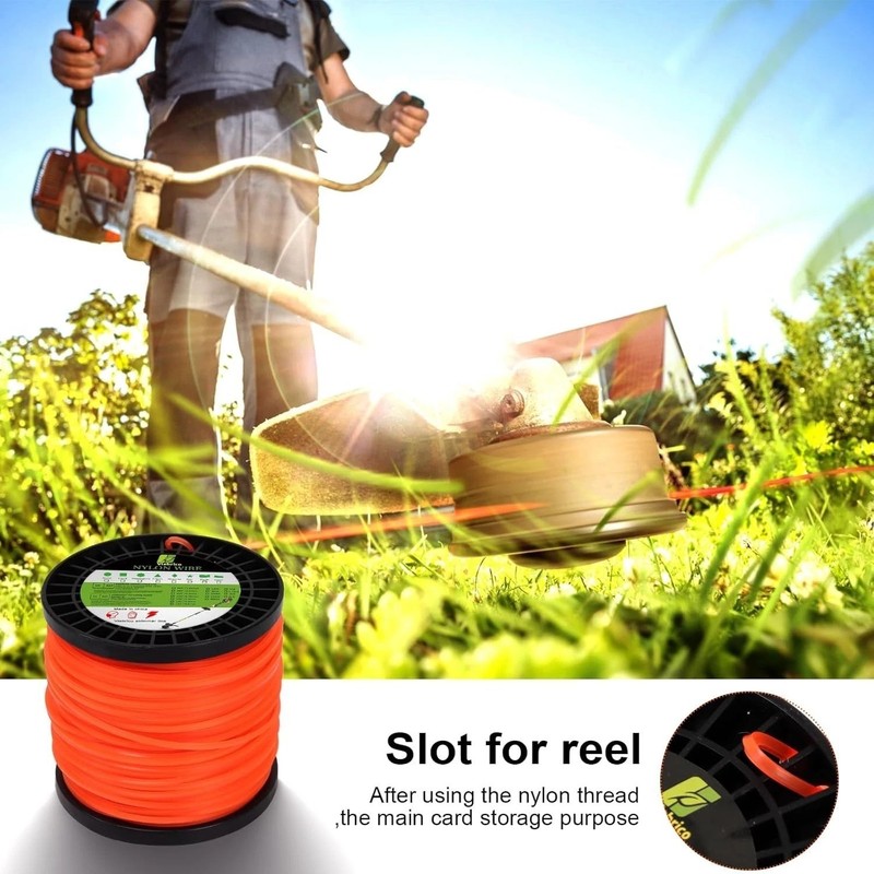 String Trimmer Line Square Orange Heavy Duty Weed Eater String Premium Nylon U gallery