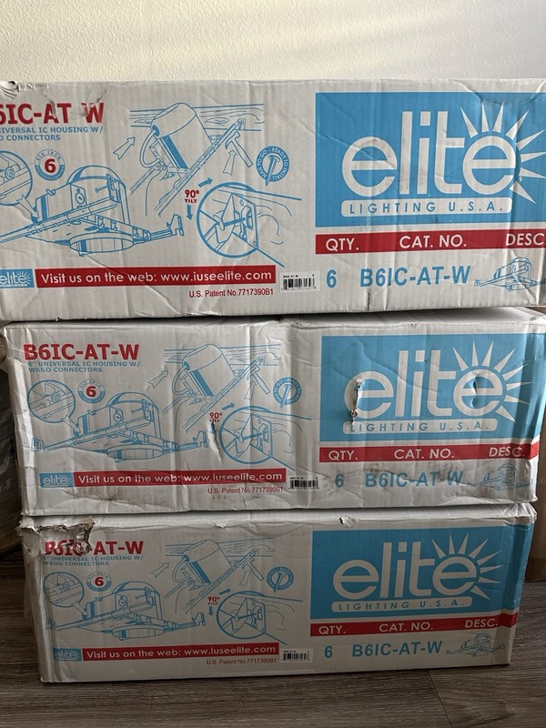 Elite B6IC-AT-W. 6 PACK, Ceiling Mount Recessed Housing. 6” gallery