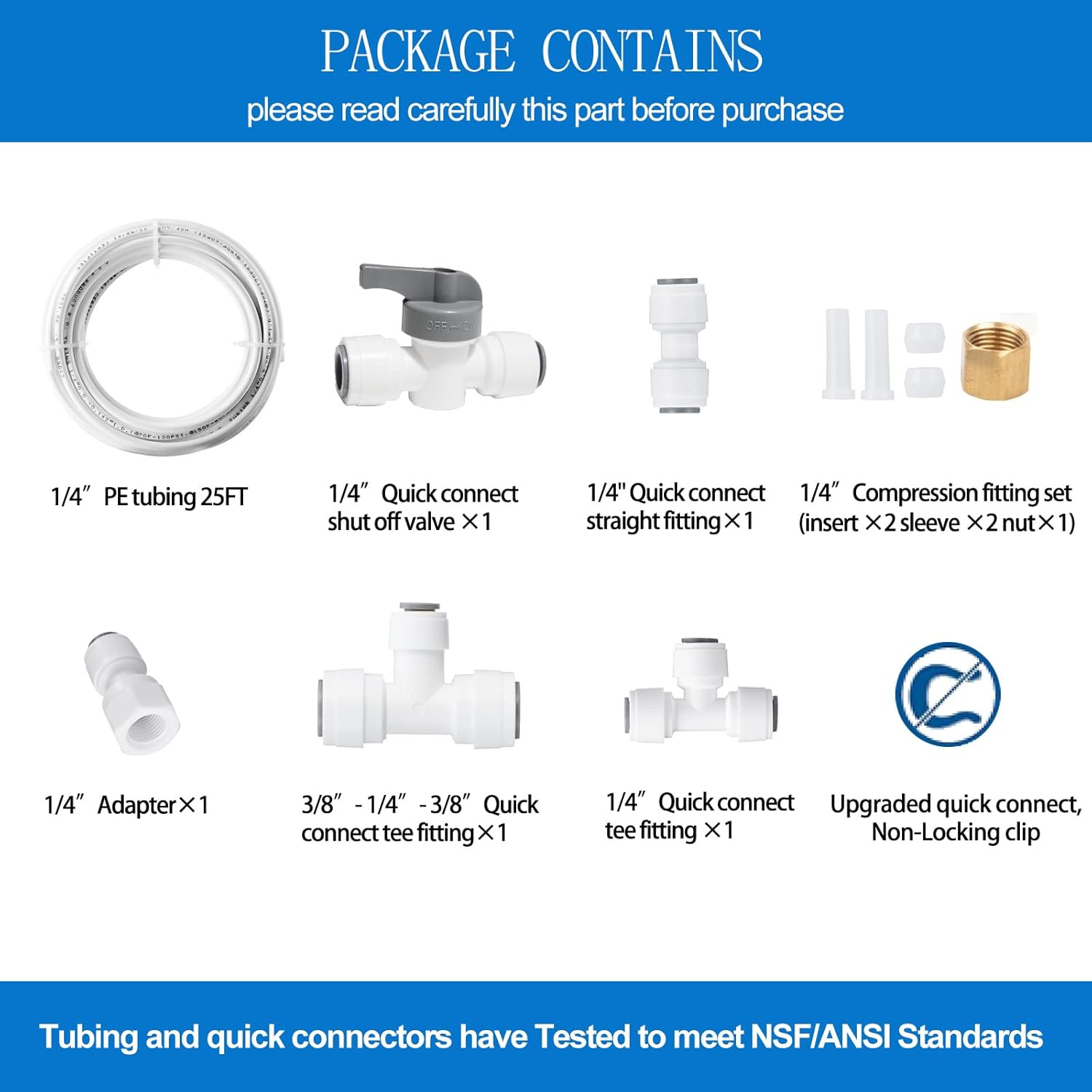 Ice Maker Water Line Kit Refrigerator Fridge Water Line Kit,25Ft 1/4 inch USA gallery