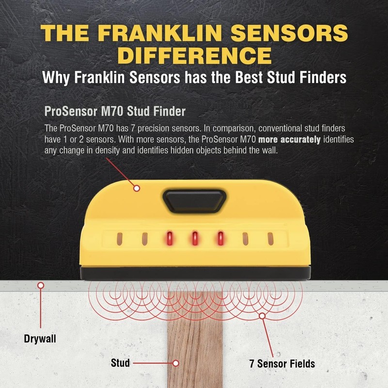 Franklin Sensors ProSensor M70 Stud Finder with 7-Sensors, Wood & Metal Stud gallery