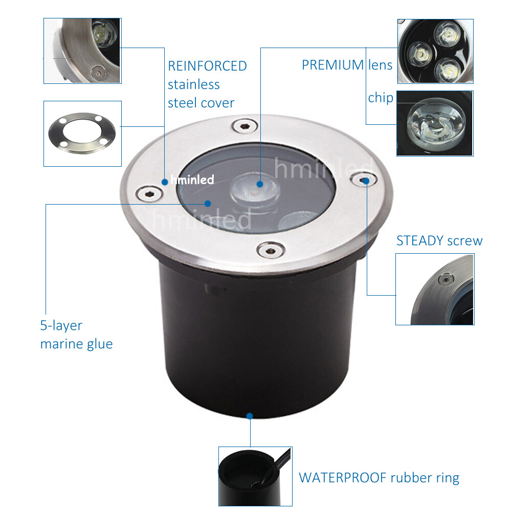 LED Underground Light Garden Path Floor Buried Yard Spot Landscape AC85-265V gallery