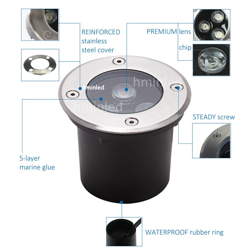 LED Underground Light Garden Path Floor Buried Yard Spot Landscape AC85-265V gallery