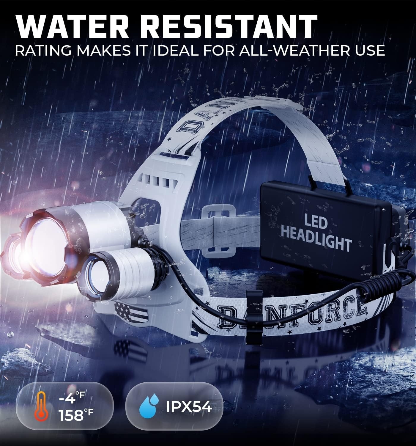 Rechargeable LED Headlamp 1080LM LUMINUS Tactical Hunting Fishing Red gallery