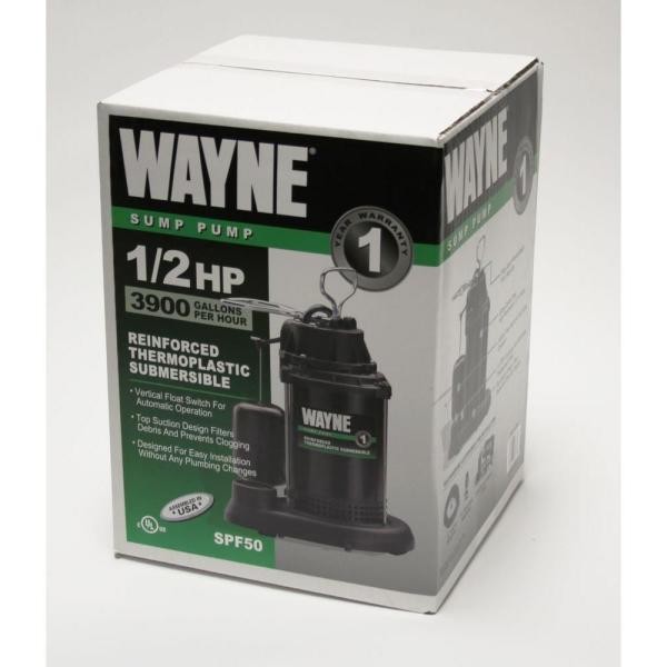 Wayne 1/2 HP Thermoplastic Sump Pump-SPF50 gallery
