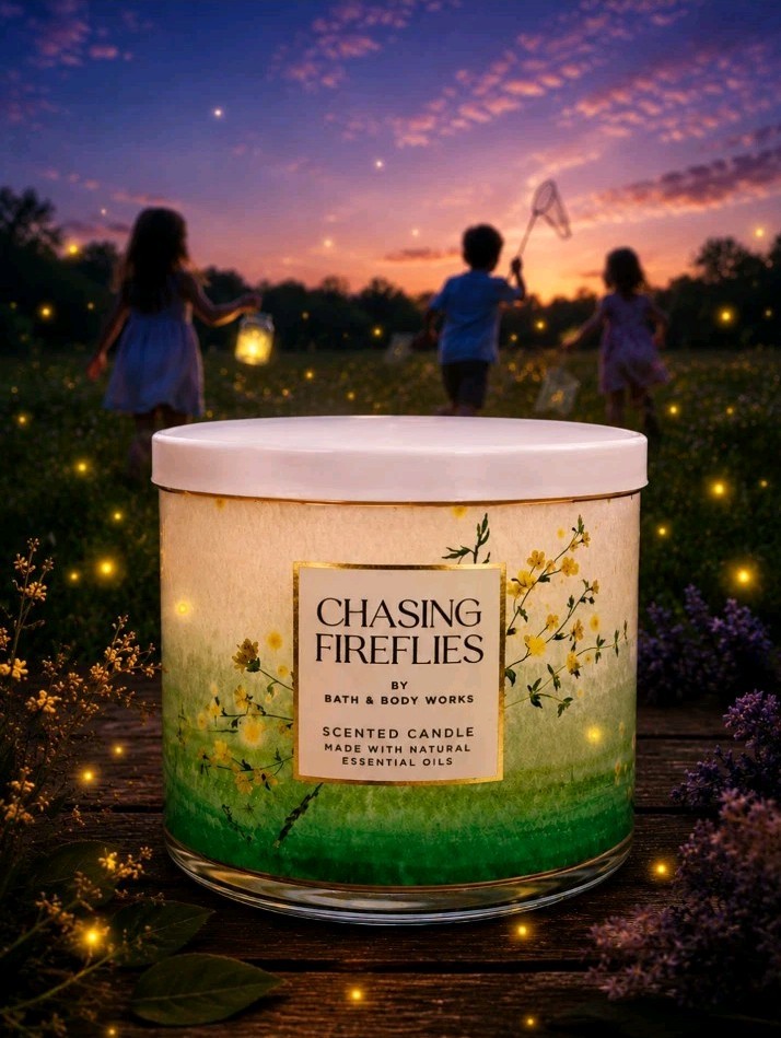 1 Bath & Body Works CHASING FIREFLIES Large 3-Wick Scented Candle 14.5 oz. gallery