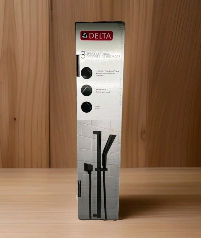 Delta 3-Spray Patterns Wall Mount Handheld Shower Head 1.75 GPM in Matte Black gallery