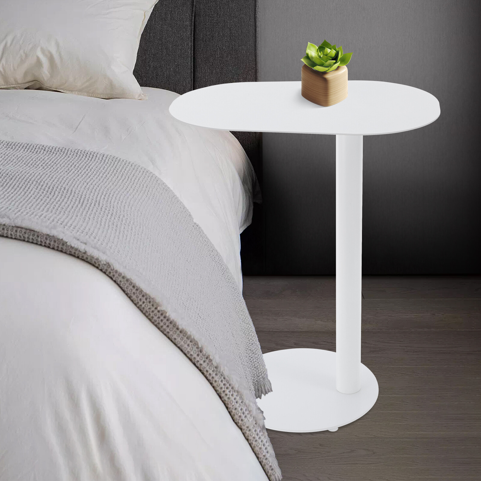 63cm C-Shaped Metal End Table Living Room Side Table Laptop Stand Coffee Table gallery