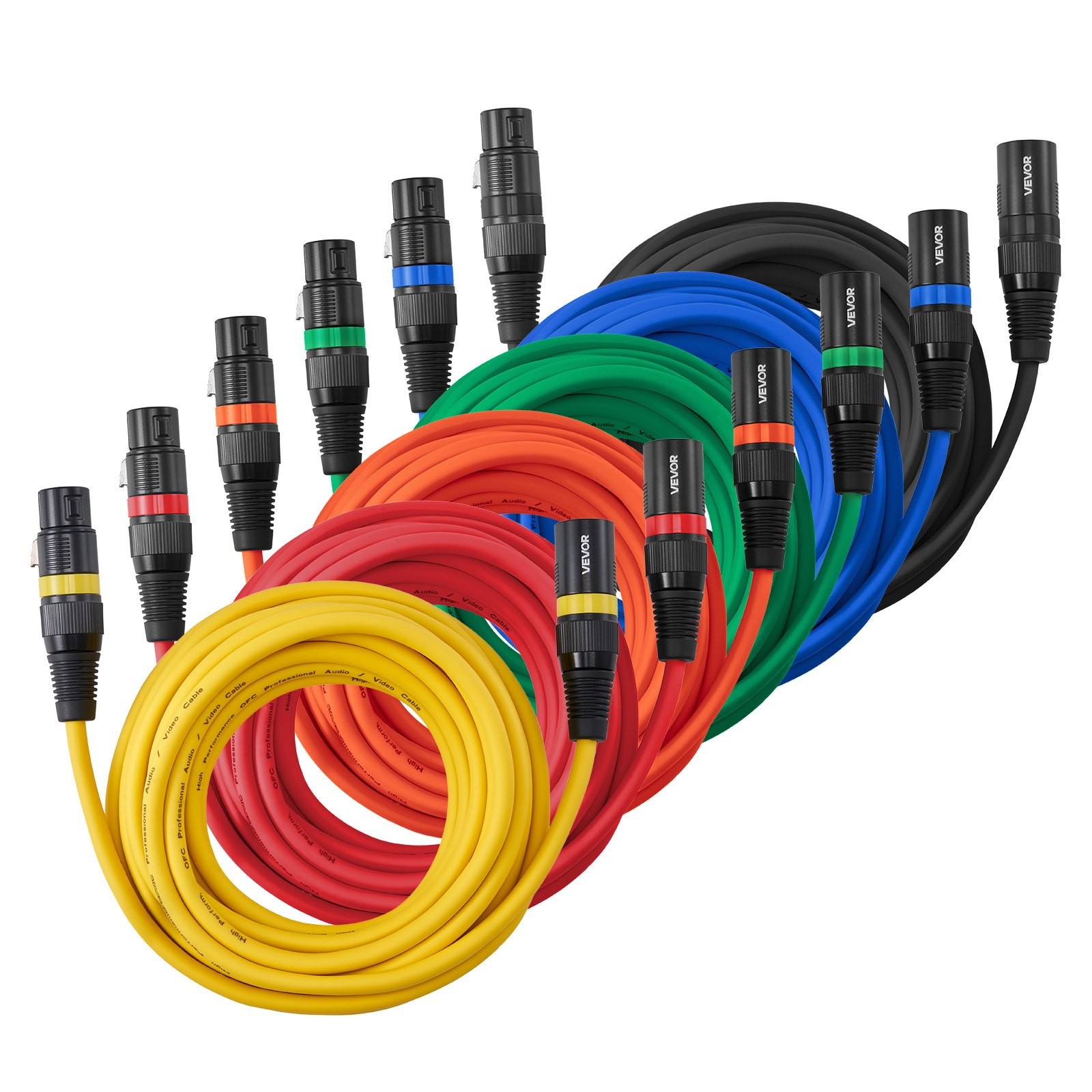 XLR Cable 20 ft, 6 Pack, Shielded Balanced DMX Male to Female Microphone Cables, gallery