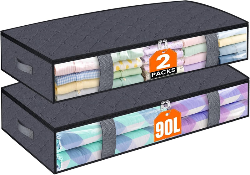 Under Bed Storage Containers, 4 Pack Blanket Storage Bags, Collapsible Storage gallery