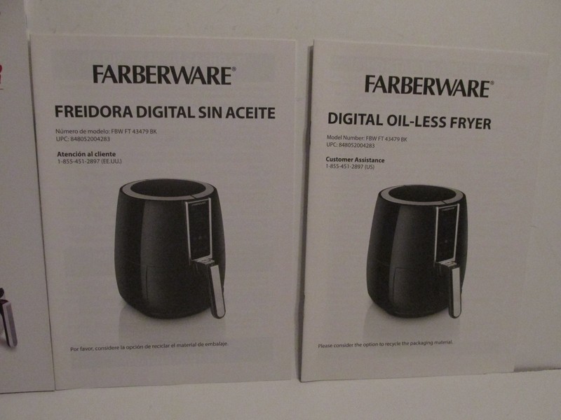 FARBERWARE MODEL FBW FT 42479 BK DIGITAL OIL LESS AIR FRYER INSTRUCTION MANUAL gallery