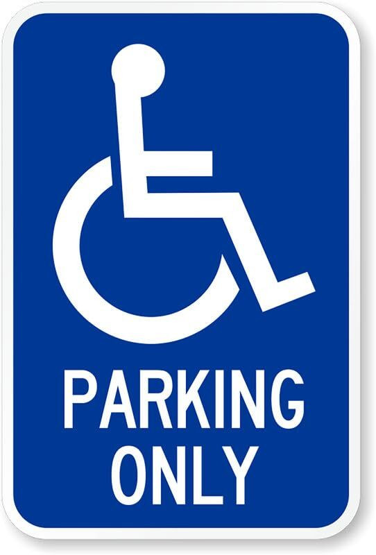 Handicapped Parking Sign Aluminum Weatherproof 8x12 ADA Compliant Metal gallery