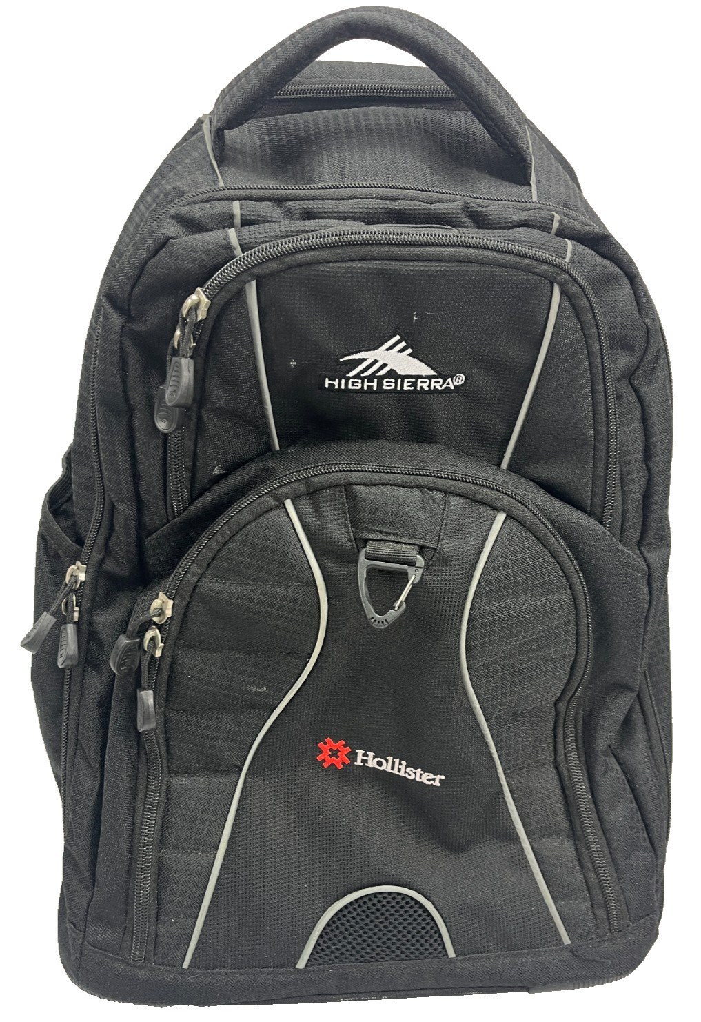 High Sierra Black Polyester Rolling Backpack with Logo
