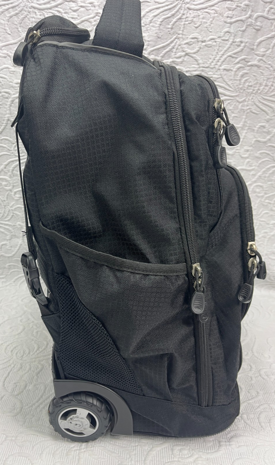 High Sierra Black Polyester Rolling Backpack with Logo 5