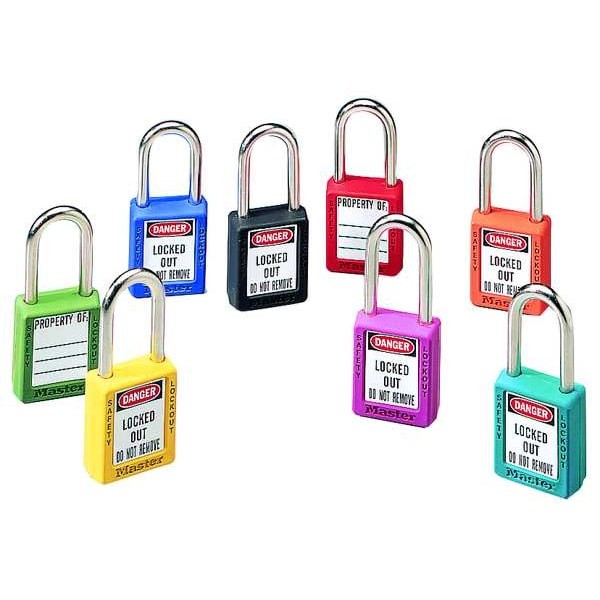 Master Lock 411Prp Lockout Padlock, Keyed Different, Thermoplastic, Purple, 1 gallery