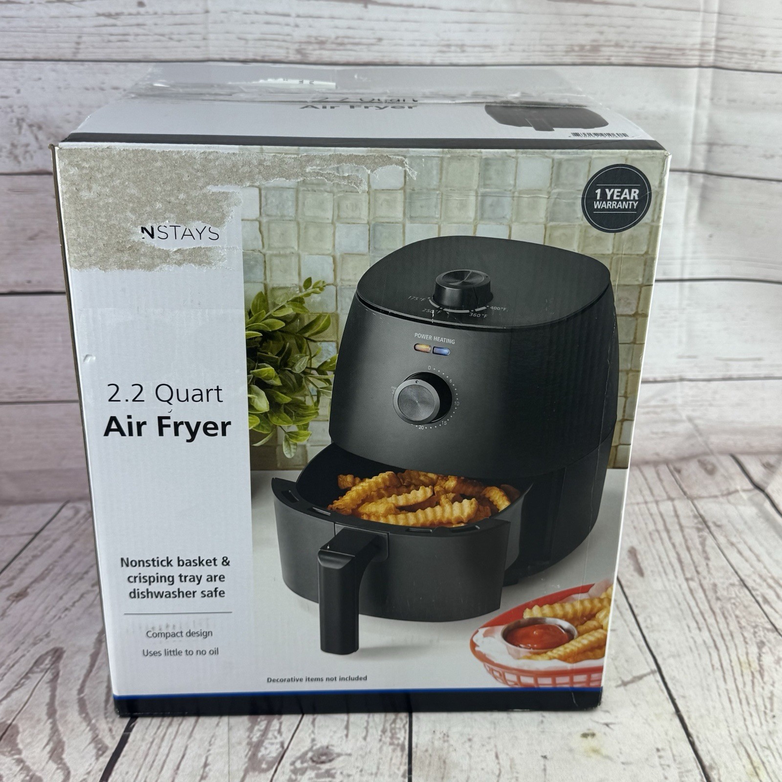 Mainstays 2.2 Qt Air Fryer Compact Black Nonstick Basket 1150W gallery