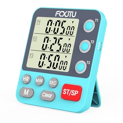 Digital Dual Triple Kitchen Timer, 3 Channels Magnetic Countdown YS318 Blue gallery