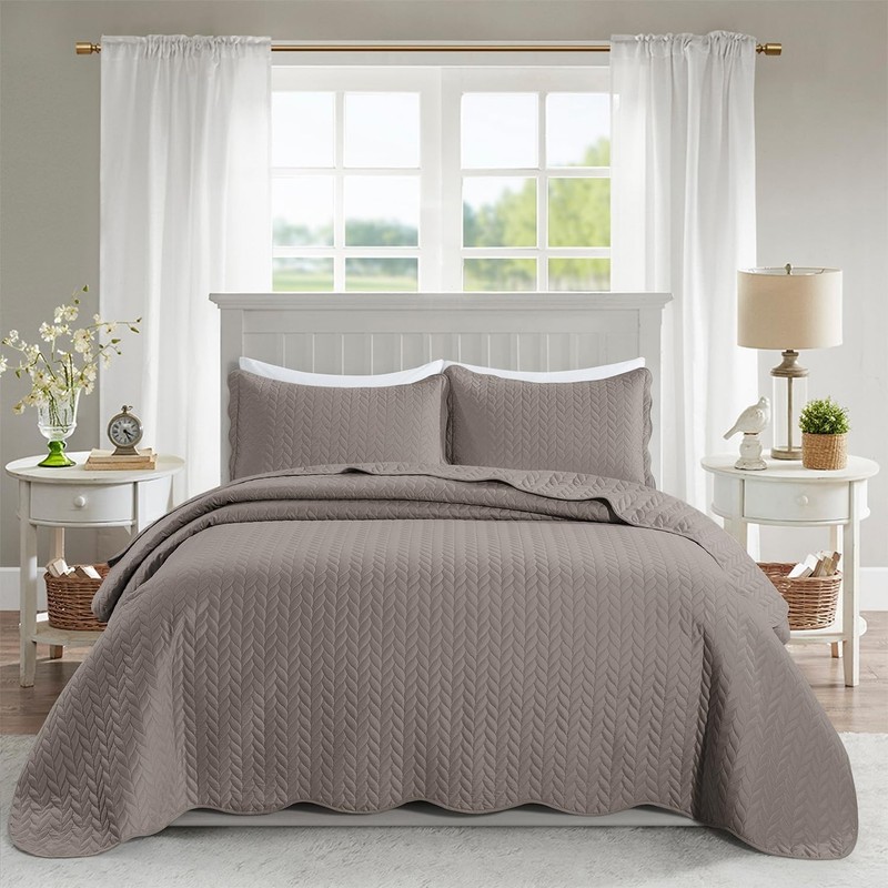 Luxury Cooling Comforter Bedding Set Quilted Coverlet Bedspread Bed Throw King gallery