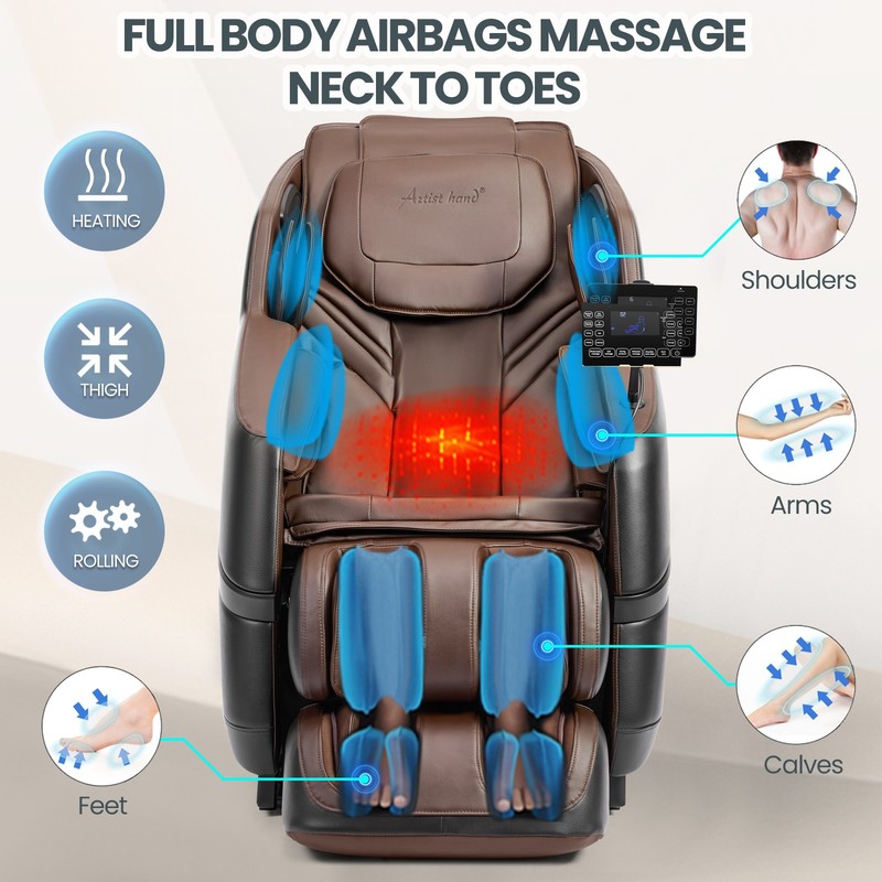 Full Body Zero Gravity Recline 8Point Air Massage Chair Heat,Shiatsu,Foot Roller gallery