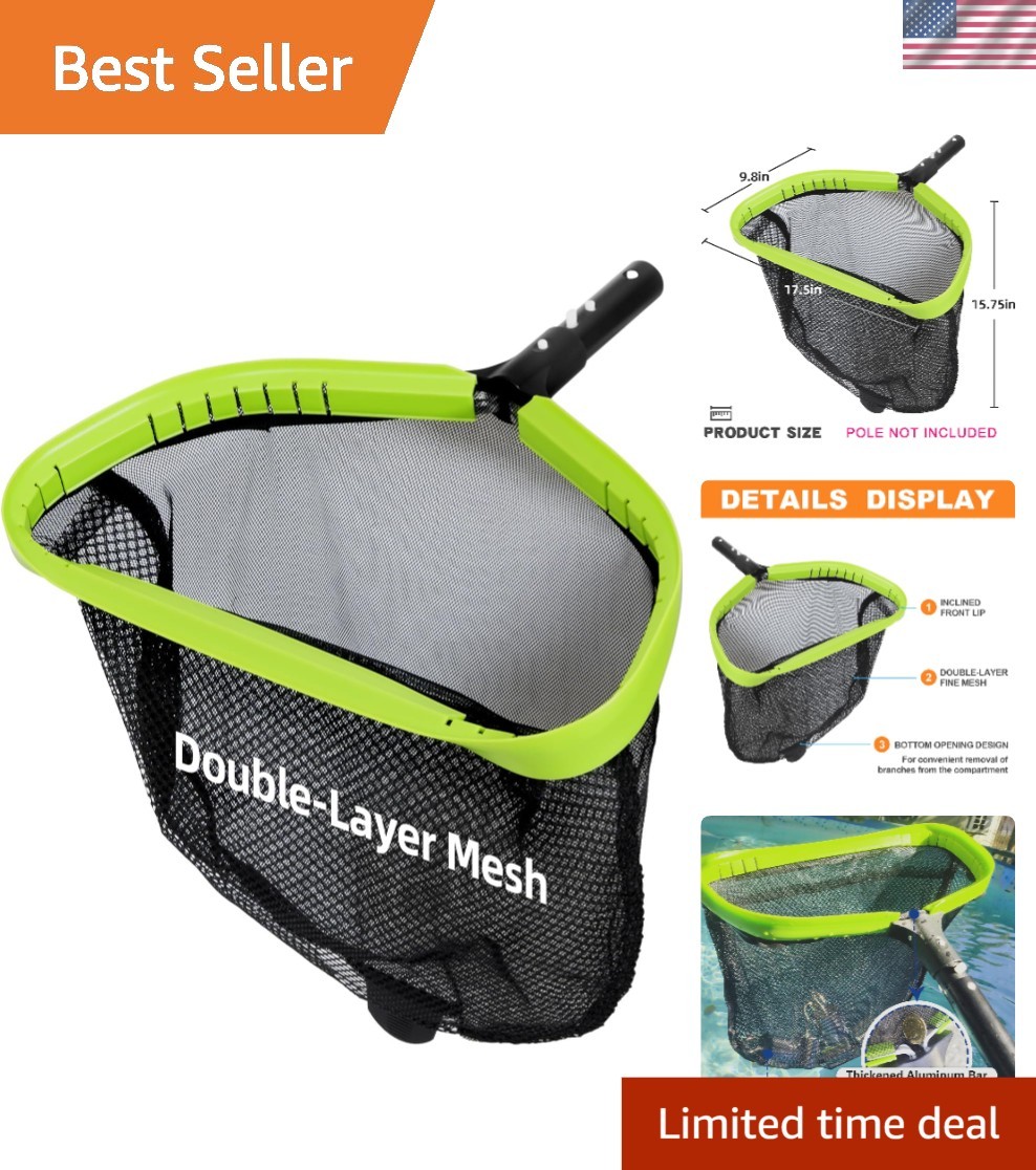 Professional Pool Leaf Skimmer Net – Double Layer Heavy Duty Aluminum Frame gallery