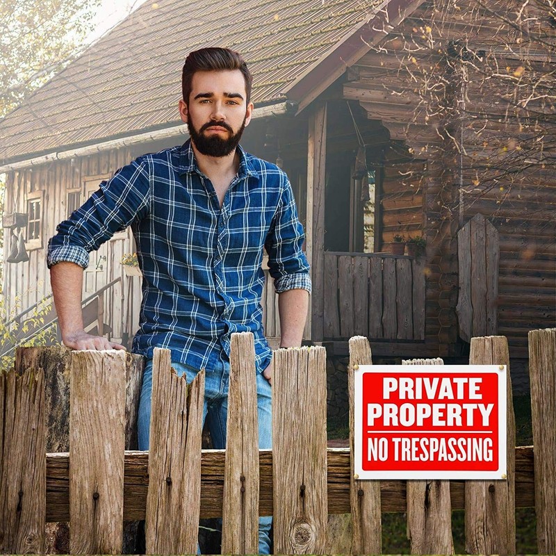 Vanitek 8 Pack Private Property No Trespassing Sign 9 x 12 Inch Weatherproof ... gallery