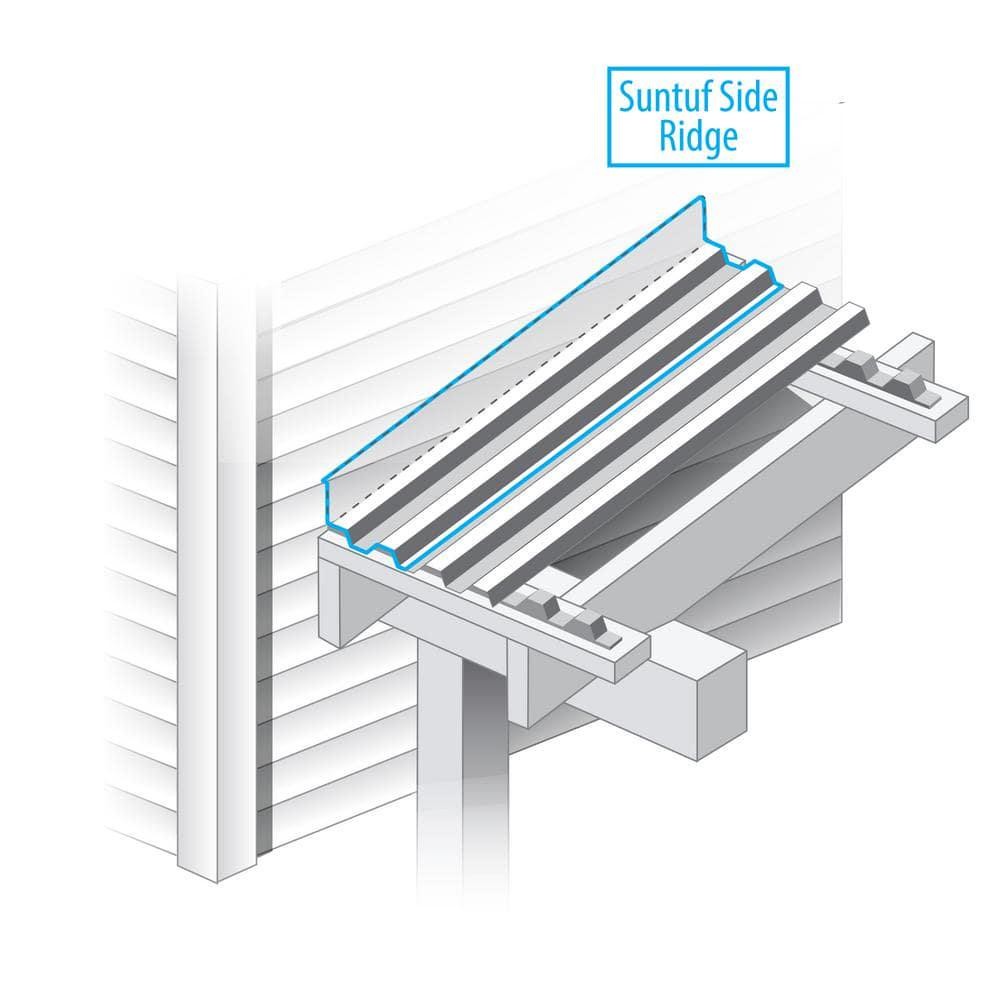 Suntuf Side Ridge Flashing 4 ft Polycarbonate White Opal Roof Rain Diverter gallery