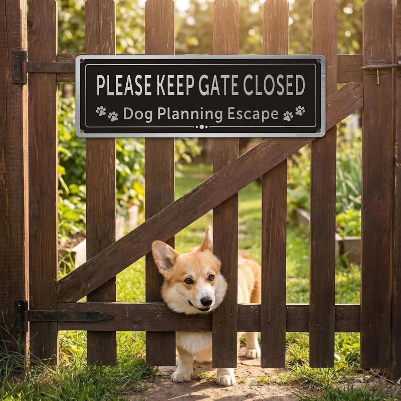 2 Pack Please Keep Gate Closed Sign – Please Close the Gate Metal Sign gallery