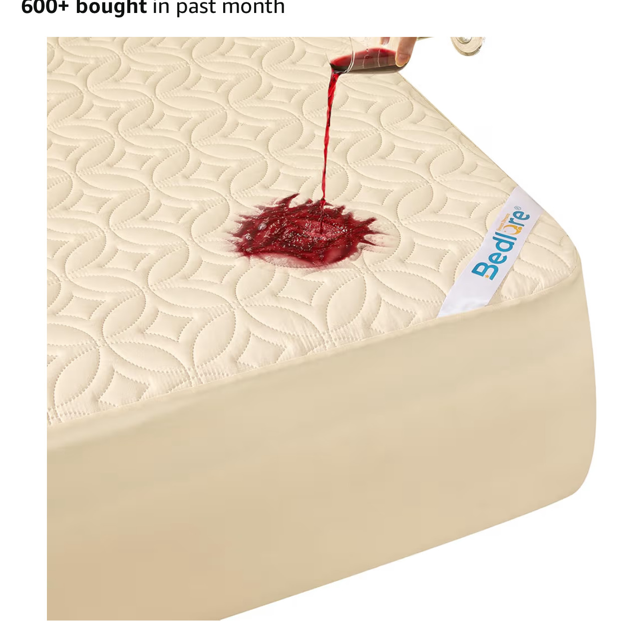 BEDLORE Waterproof Mattress Protector Queen Size Noiseless Beige 6-18" Deep gallery