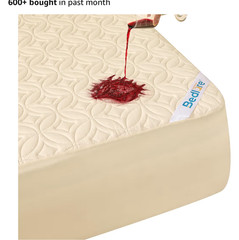 BEDLORE Waterproof Mattress Protector Queen Size Noiseless Beige 6-18″ Deep