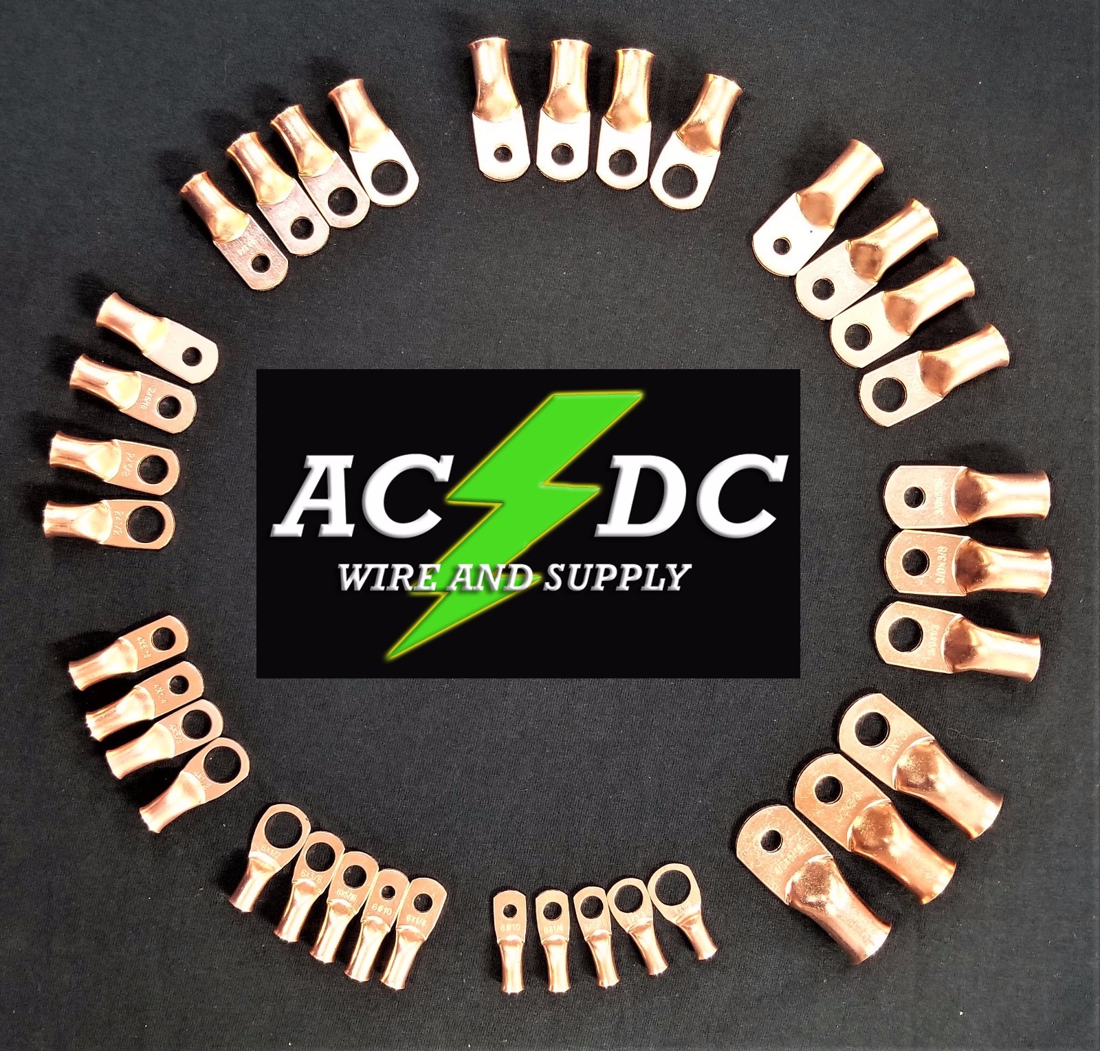 AC/DC WIRE Bare Copper Lug Ring Terminals Battery Wire Welding Cable AWG gallery