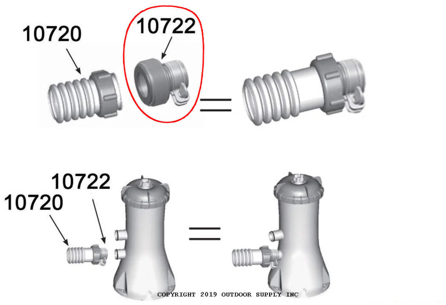 Intex Type B Adapter for Above Ground Pools Converts 1.25" to 1.5" Item # 10722 gallery