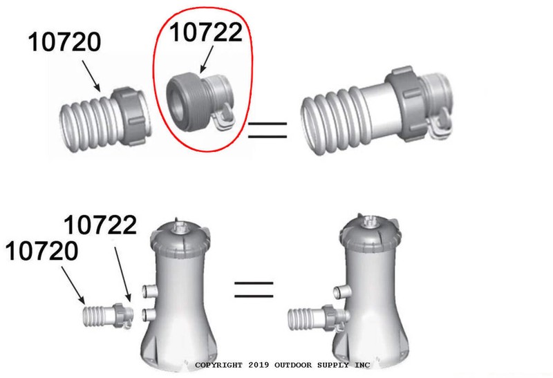 Intex Type B Adapter for Above Ground Pools Converts 1.25" to 1.5" Item # 10722 gallery