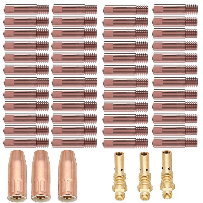 Premium Materials 46PC Mig Welding Contact Tip Consumables MB15 15AK 0 035 100L gallery