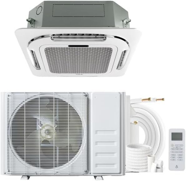 12000 BTU Ceiling Cassette Mini Split AC, 8-Way 360° Airflow, Ultra-Quiet, Remo gallery