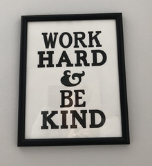 WORK HARD & BE KIND FRAMED WALL ART by CANTON BOX CO.