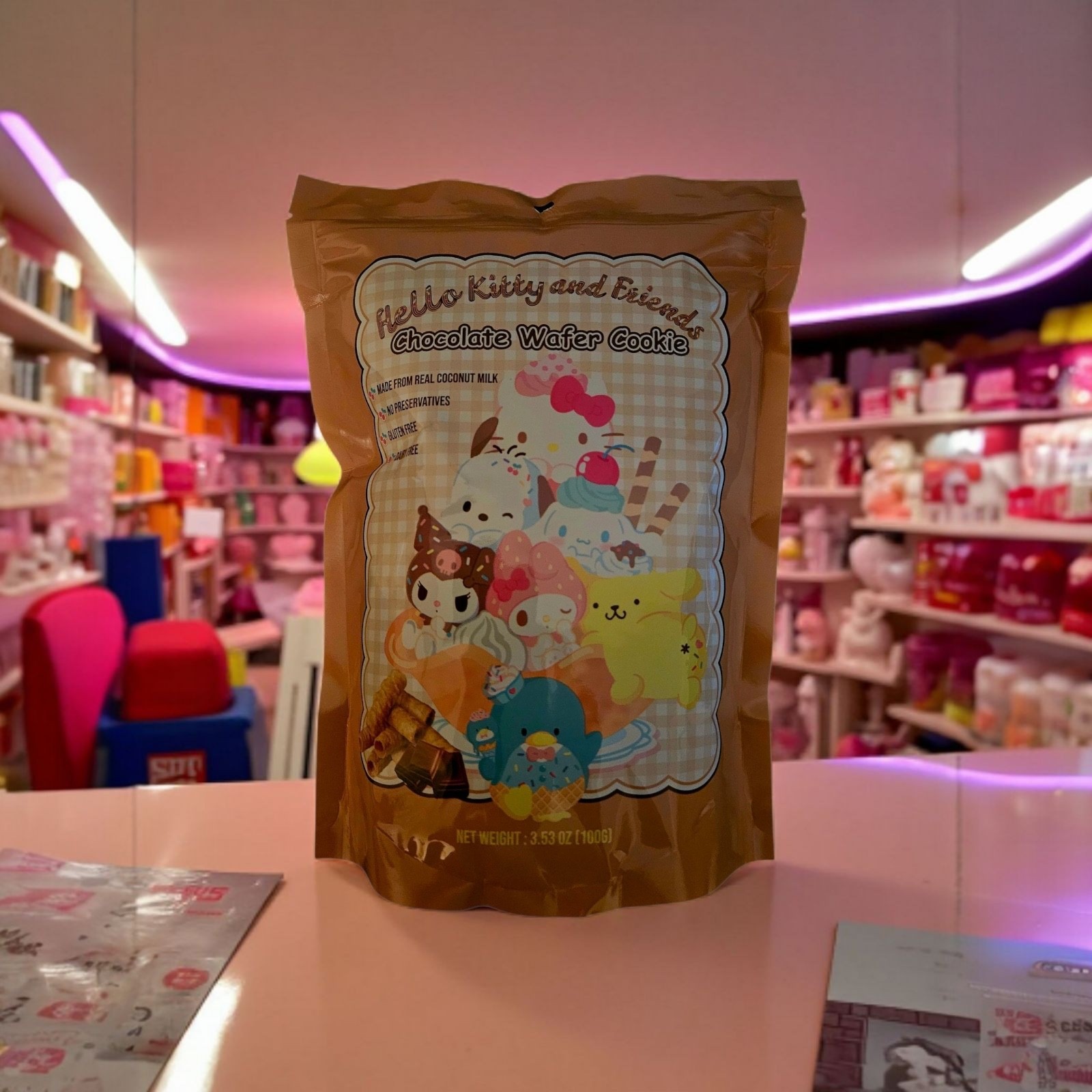 Hello Kitty and Friends Chocolate Wafer Cookie 100g, Gluten Free -Free Shipping! gallery