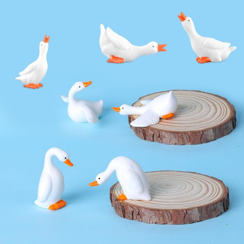 FCKLVMC 18 Pcs Mini Goose Figurine, Tiny Resin Goose DIY Crafts Desk Goose Ca... gallery