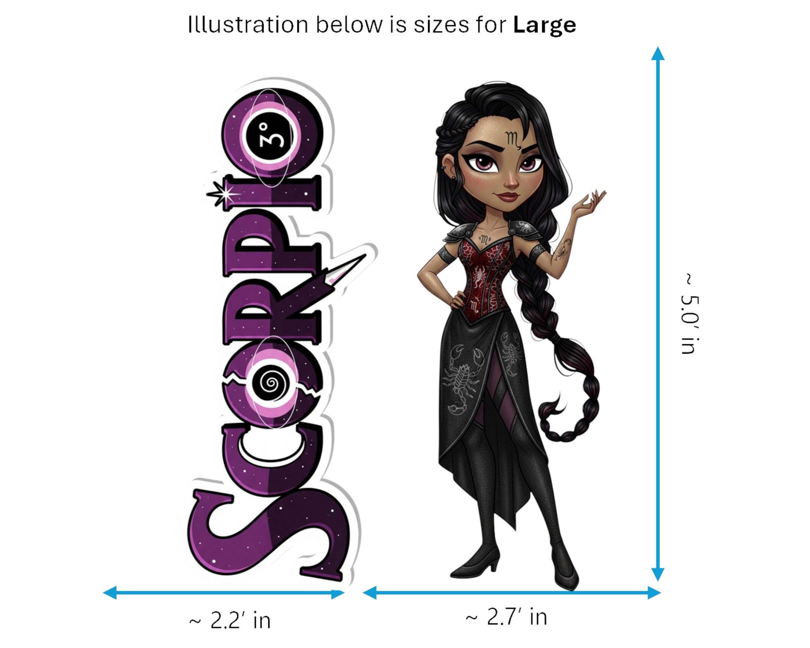 Scorpio Sticker and Magnet - Enigmatic Scorpion Horoskins™ – Zodiac Water Sign | gallery