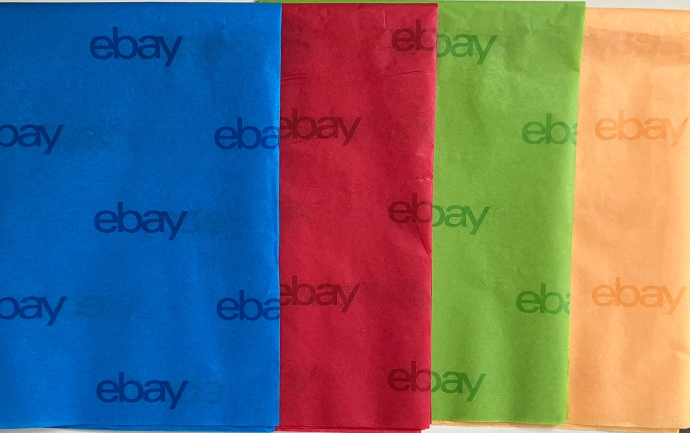 eBay Branded Tissue Paper Red Blue Green Yellow 20 x 30" Good Quality 30 Sheets gallery