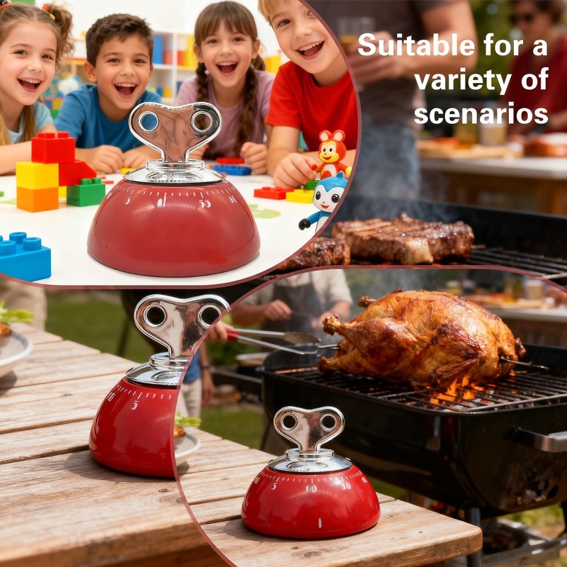 Mechanical Kitchen Timer Wind up Retro Manual Countdown Clock gallery
