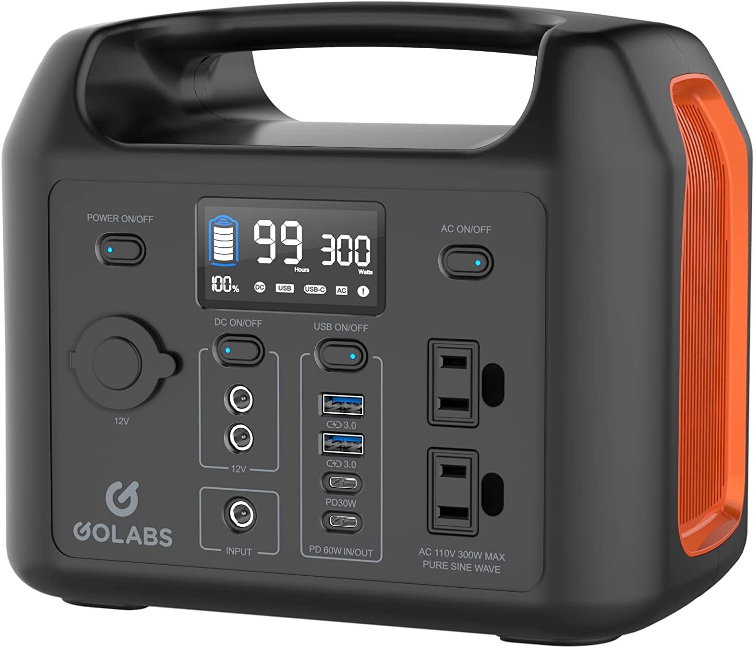 GOLABS Portable Power Station R300 299Wh LiFePO4 Battery Backup Solar Generator gallery