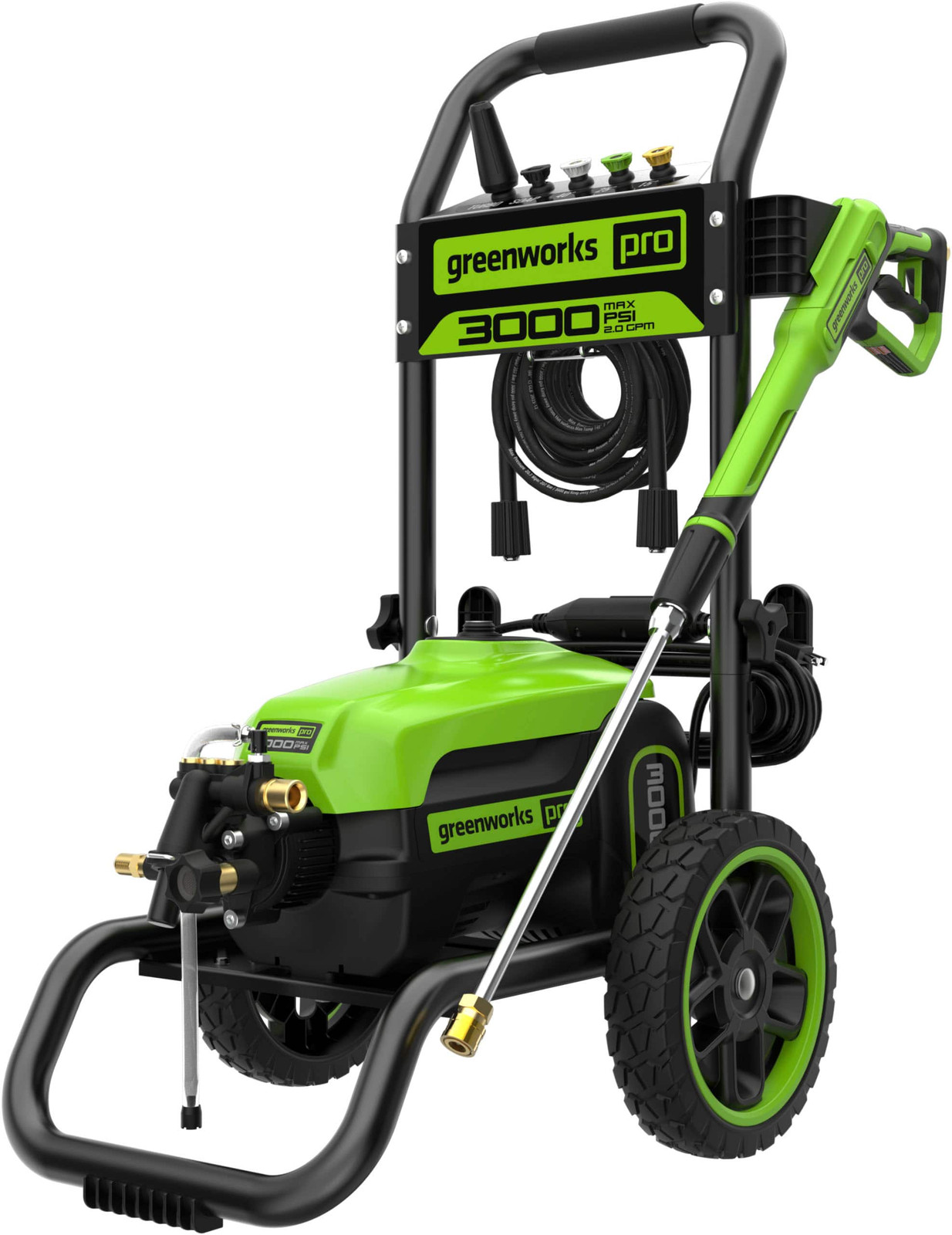 Greenworks - 3000 PSI Electric Pressure Washer up to 2.0 GPM - Green gallery