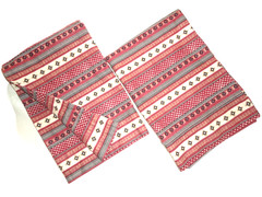 MERVYN’S FLANNEL AZTEC MAROON BLACK TAN (2) STANDARD PILLOWCASES 19X28