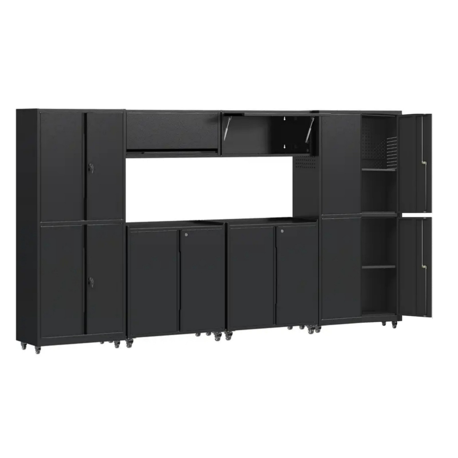 Metal Garage Cabinet Set Workshop Set Garage Cabinets Storage System Rolling Box gallery